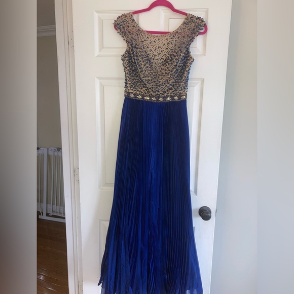 Sherri Hill Dresses & Skirts - Prom dress - Sherri Hill Elegant Royal Blue and Gold beaded Women's Dress